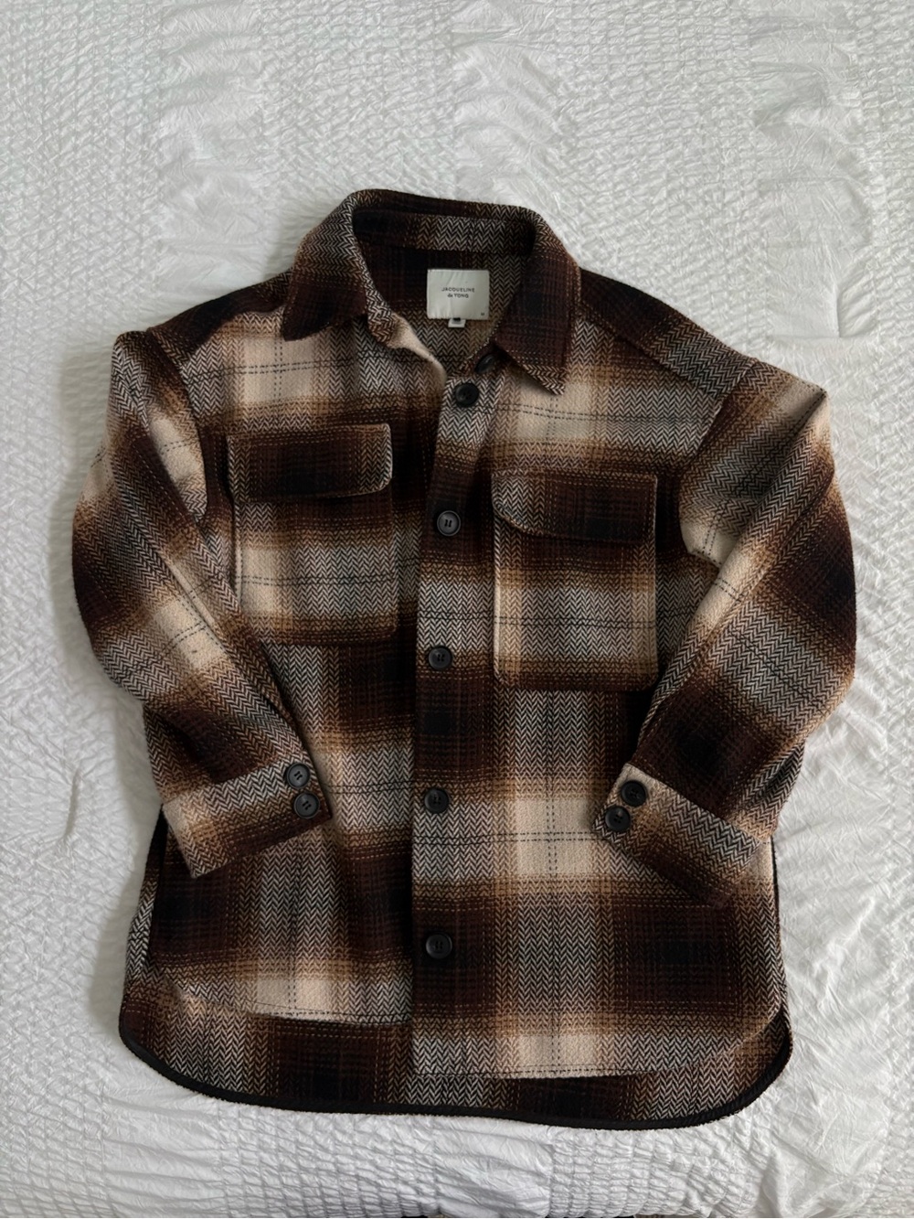 Jacqueline de Yong Plaid Shacket Size M